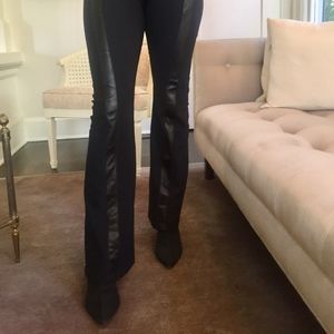 Elaine Kim High Waisted Leather Flare Pants